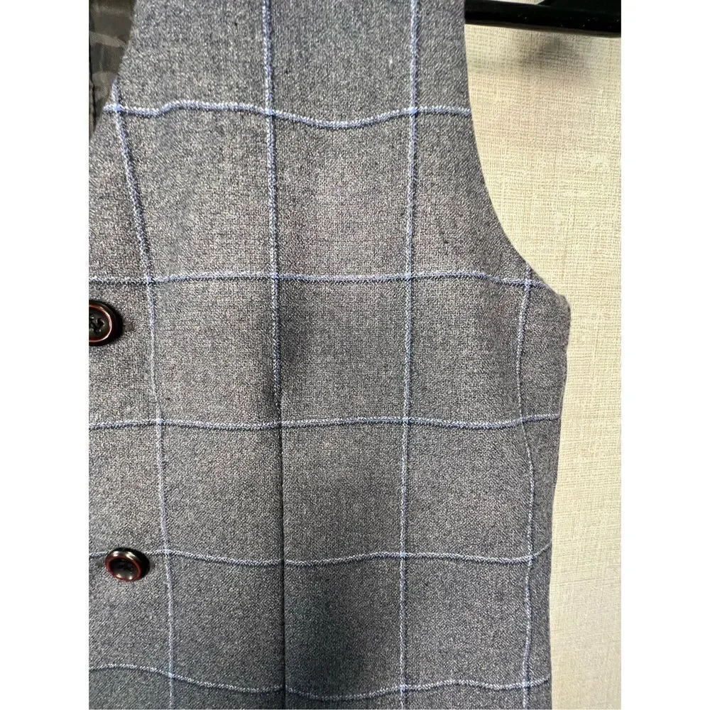 Kids/Boys LuoboBeiBei Formal Grey And Blue Striped Three Piece Suit